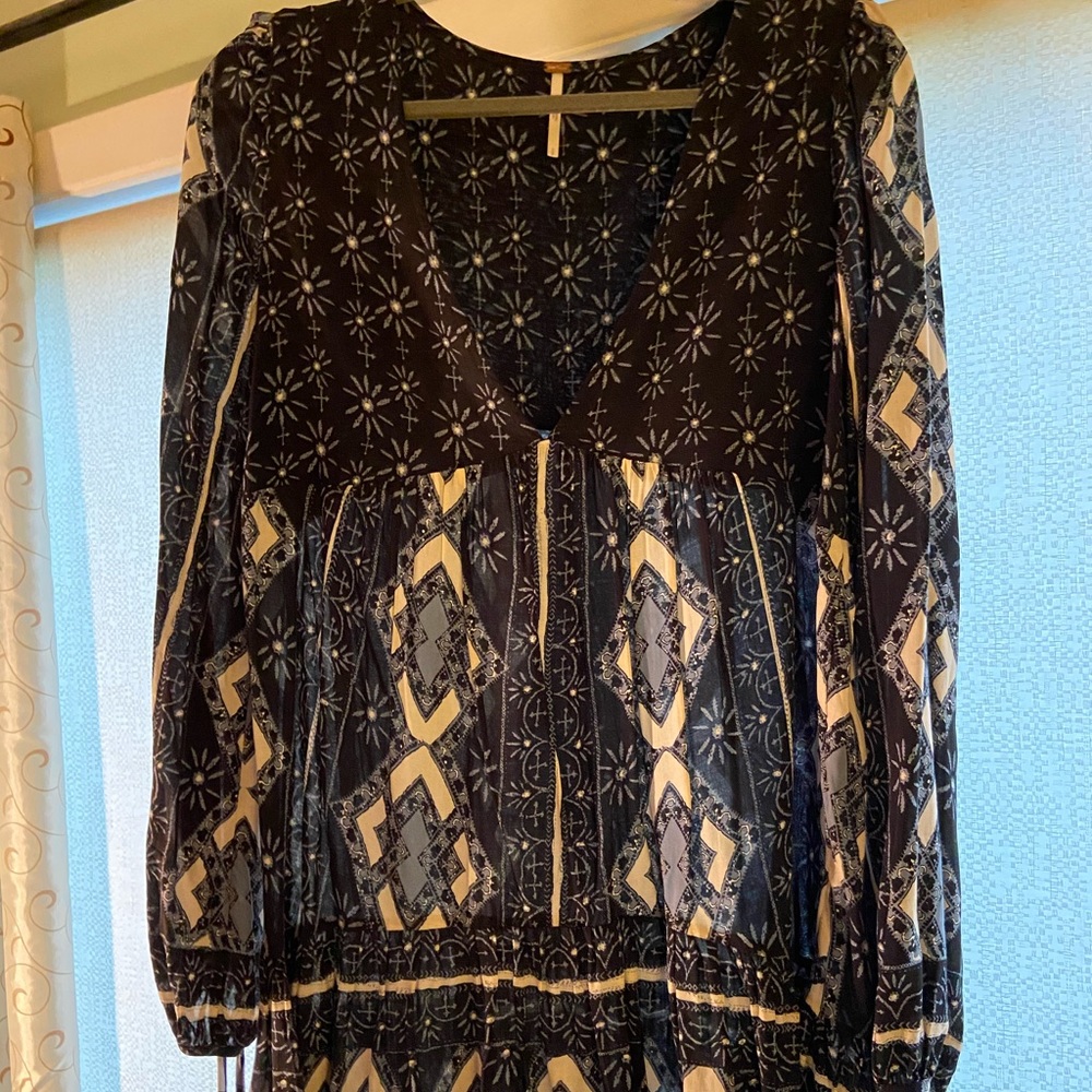 Free People Long Flowy Shirt